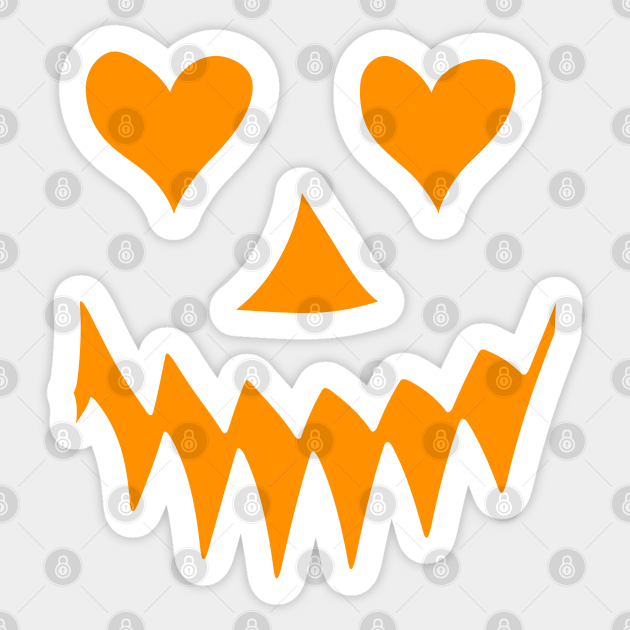 Halloween Pumpkin With Heart Eyes Halloween Pumpkin Face Sticker halloween-pumpkin-with-heart-eyes-halloween-pumpkin-face-sticker